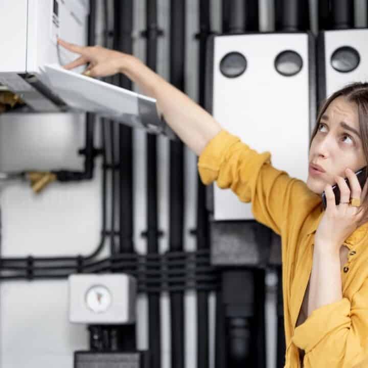 A woman talking on a cell phone.