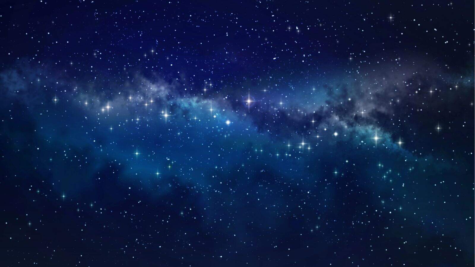 A night sky filled with numerous stars and a visible swath of the Milky Way galaxy stretching across the center.